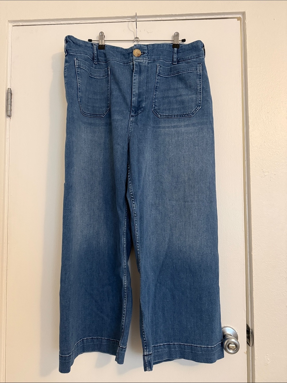 Maeve Anthropologie The Colette Denim Wide-Leg Jeans in Medium Blue